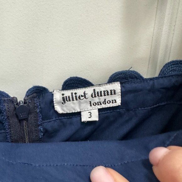 Juliet Dunn Navy Poplin Tie-Shoulder Sundress – 100% Cotton - Picture 4 of 4